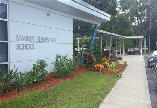 Front of building of Starkey Elementary School